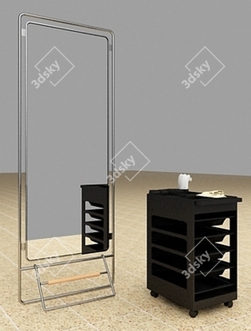 Portable Mirror Cart 3D model image 1