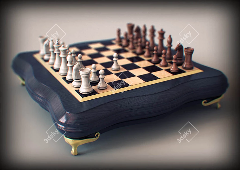 Chess: Classic Board Game Set 3D model image 1