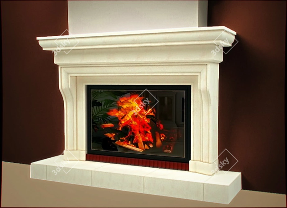 Stone Fireplace 3D model image 1