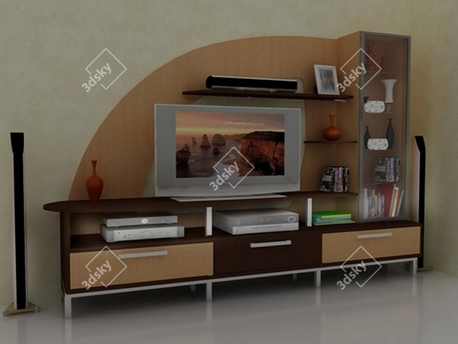 TV Slide - Convenient and Stylish TV Stand 3D model image 1