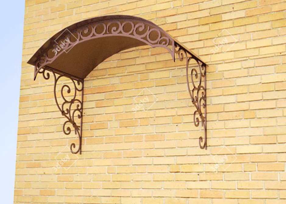 Elegant Wrought Iron Visor 3D model image 1