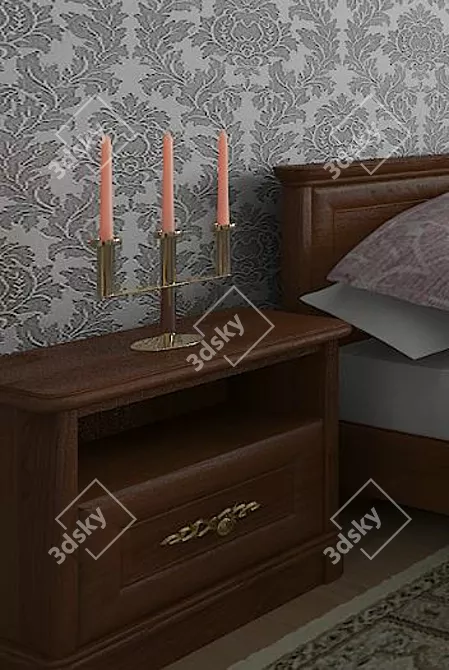 Stylish Kent Bedside Table 3D model image 1