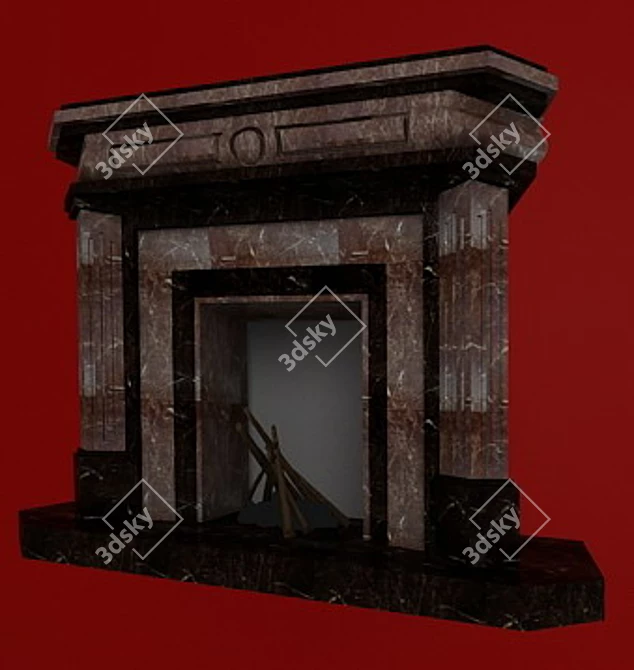 Title: Stone Hearth: Warmth & Elegance 3D model image 1