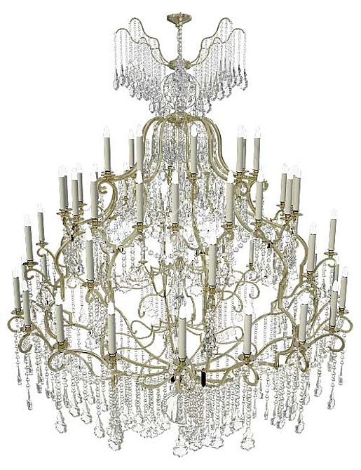 Elegant Bronze Chandelier 3D model image 1