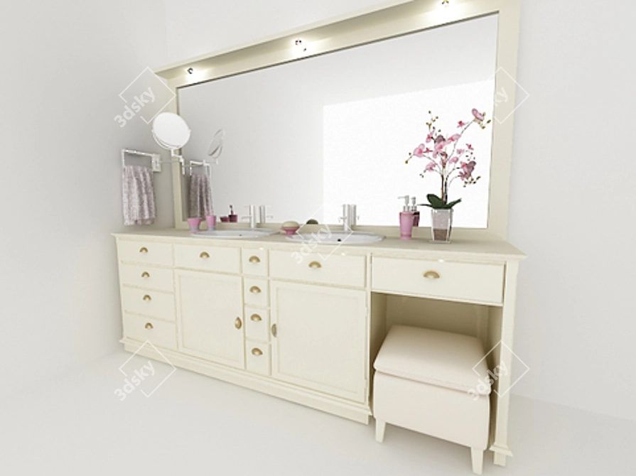 Stylish Bathroom Furniture 3D model image 1