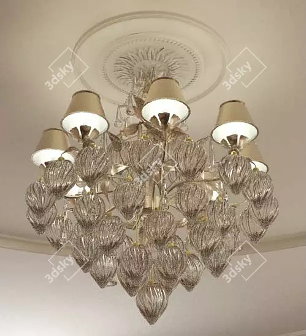 Elegant Crystal Chandelier 3D model image 1