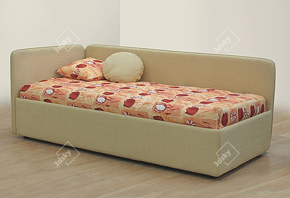 Lucas Single Bed 3D model image 1