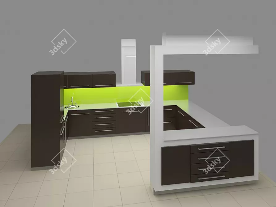 Treo Cucine Asia Kitchen Set 3D model image 1
