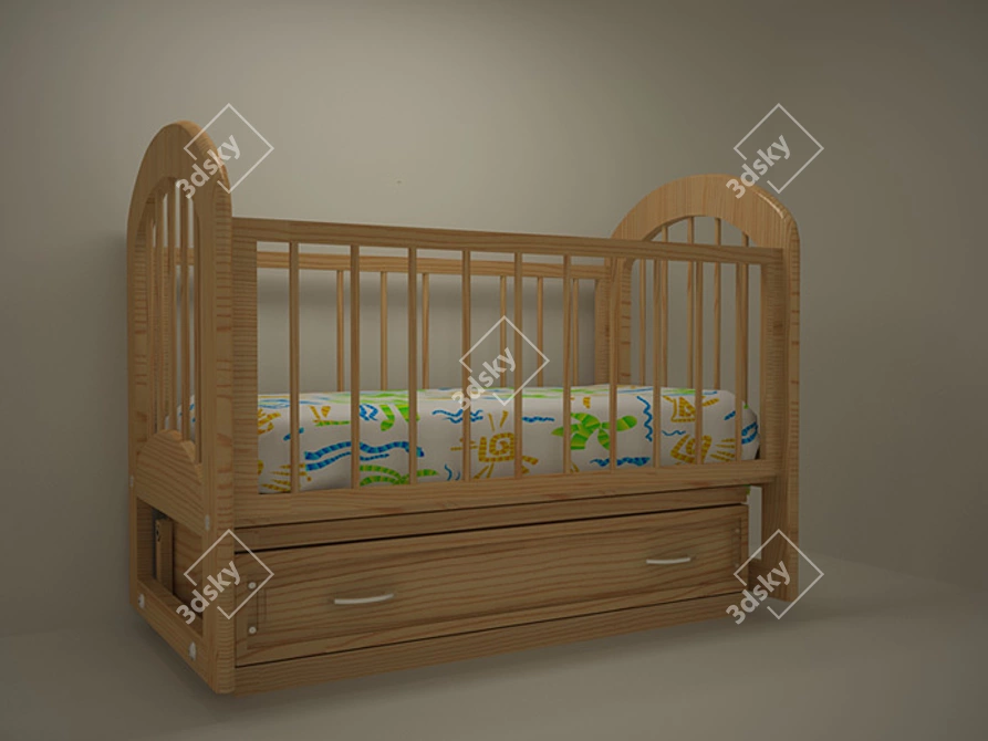 Dreamy Sleep Crib 3D model image 1