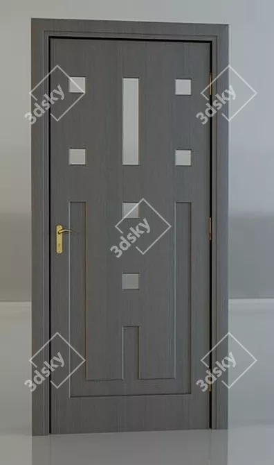 Modern Steel Interior Door 3D model image 1