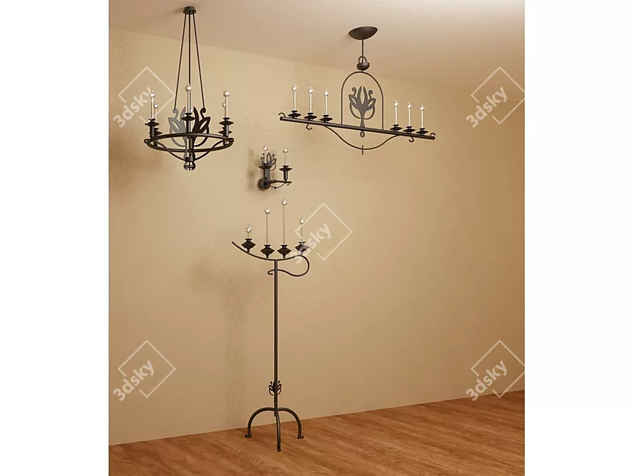 Elegant Firenze Lighting Set 3D model image 1