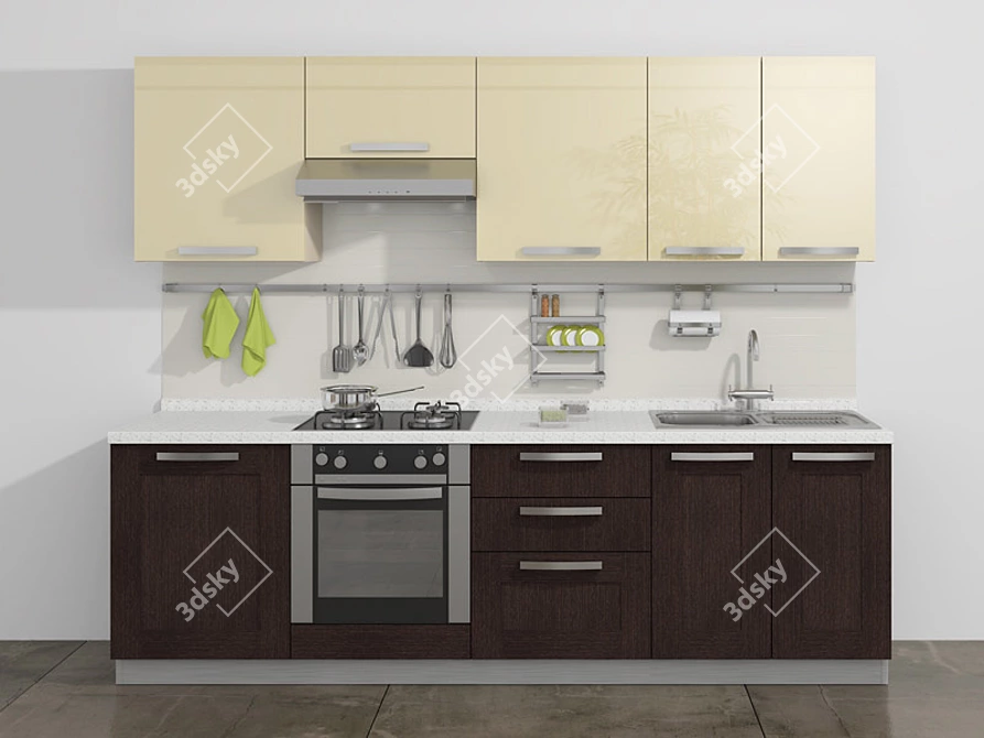 Elba Kitchen: Stylish, Functional & Versatile 3D model image 1