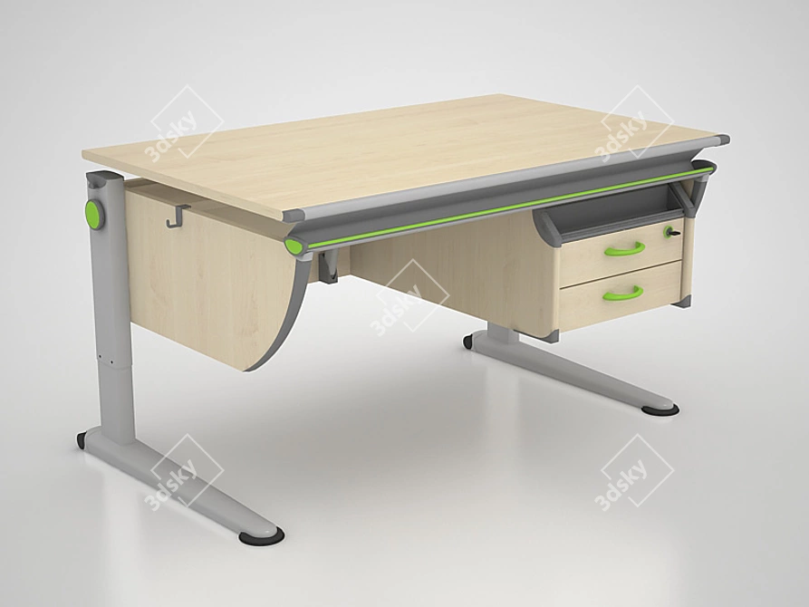 German-made Adjustable Height Children's Table - Moll 3D model image 1