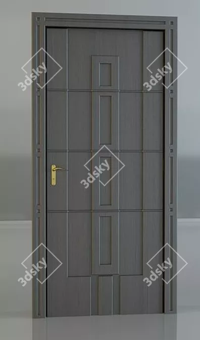 Luxury Oak Door 28 3D model image 1