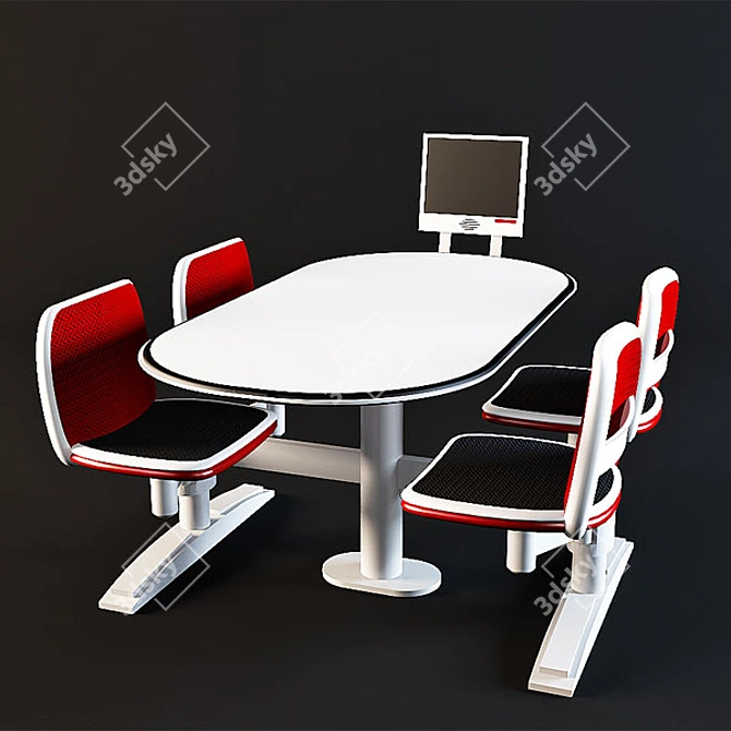 Bowling Table - Stylish Interior Piece 3D model image 1