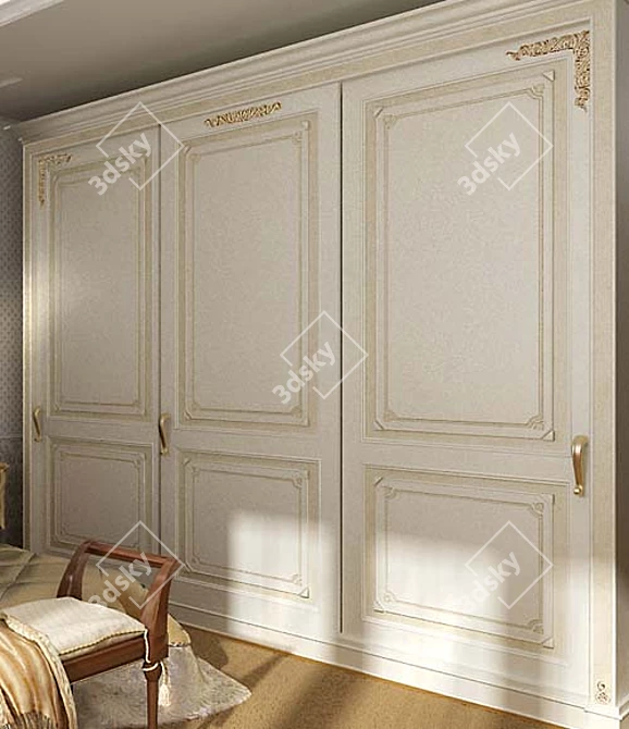 8мак+Vray: Stylish Wardrobe for Modern Spaces 3D model image 1