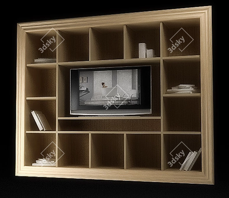 Hinged shelf for TV 3D model image 1