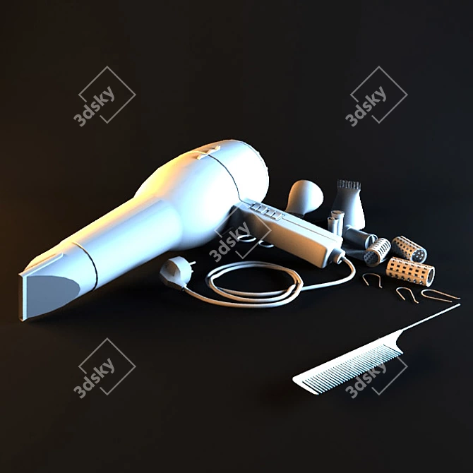 Professional Hair Styling Kit 3D model image 1