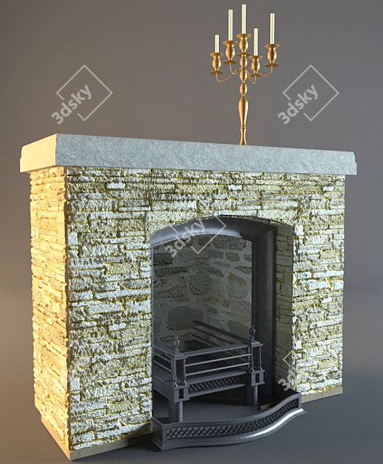 Elegant Fire Pit: Warm and Style 3D model image 1