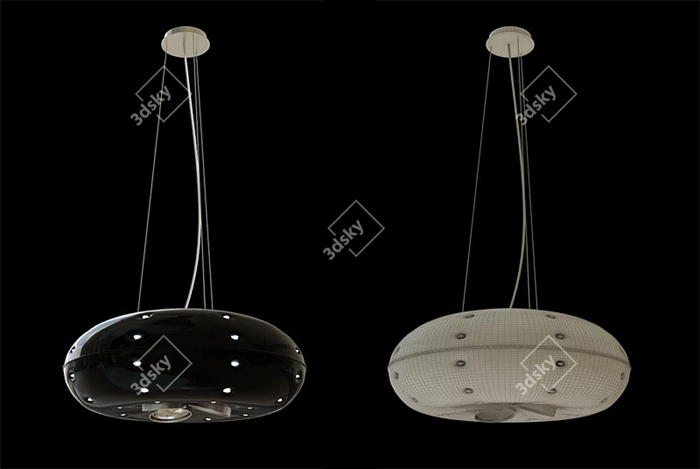 Elegant Riccio Pendant Light 3D model image 1