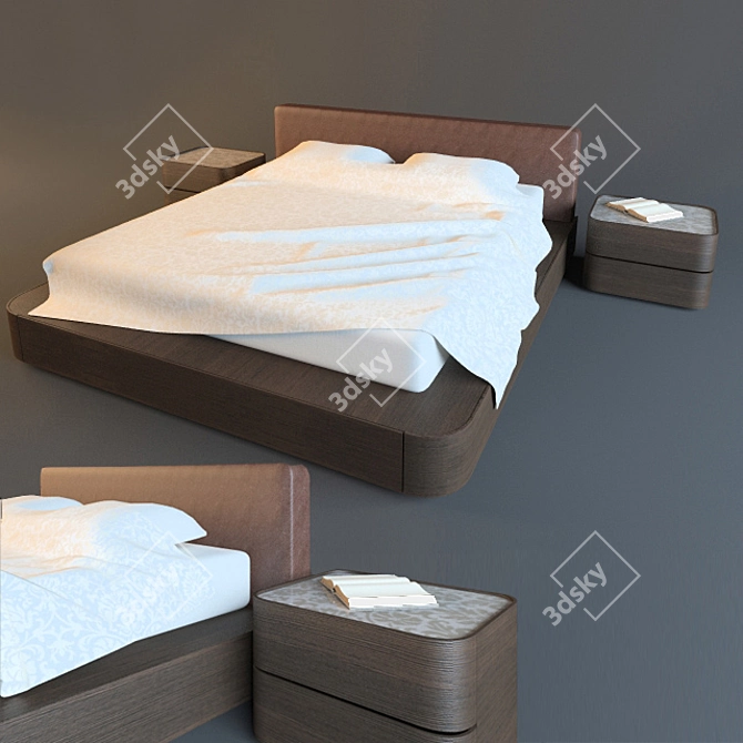 Sleek Italian Bedroom Set 3D model image 1