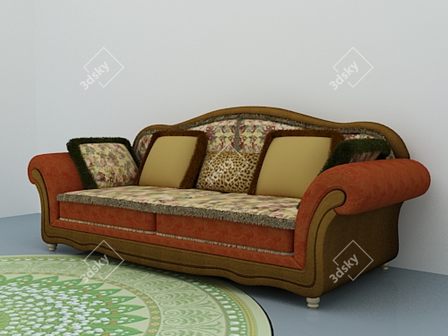 Luxurious Alexander Sofa Set 3D model image 1