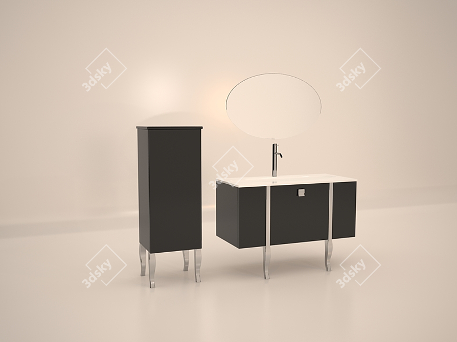 Sleek Bathroom Furniture 3D model image 1