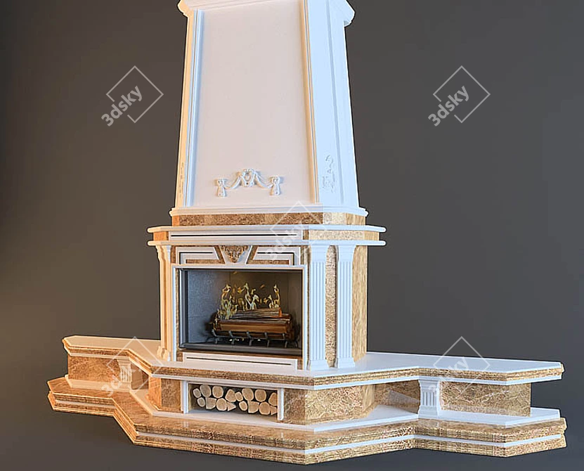 Classic Fireplace 3D model image 1