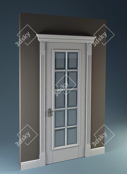 Sleek vRay Door 3D model image 1