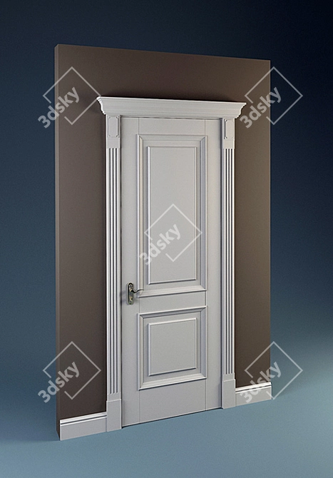 Sleek vRay Door 3D model image 1