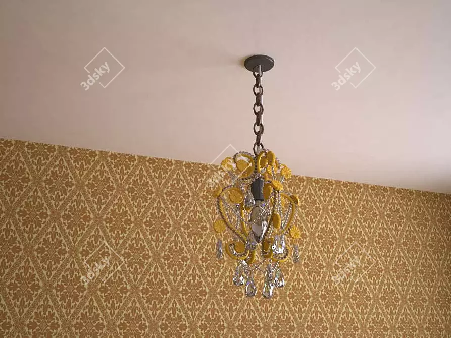 Elegant Crystal Chandelier 3D model image 1