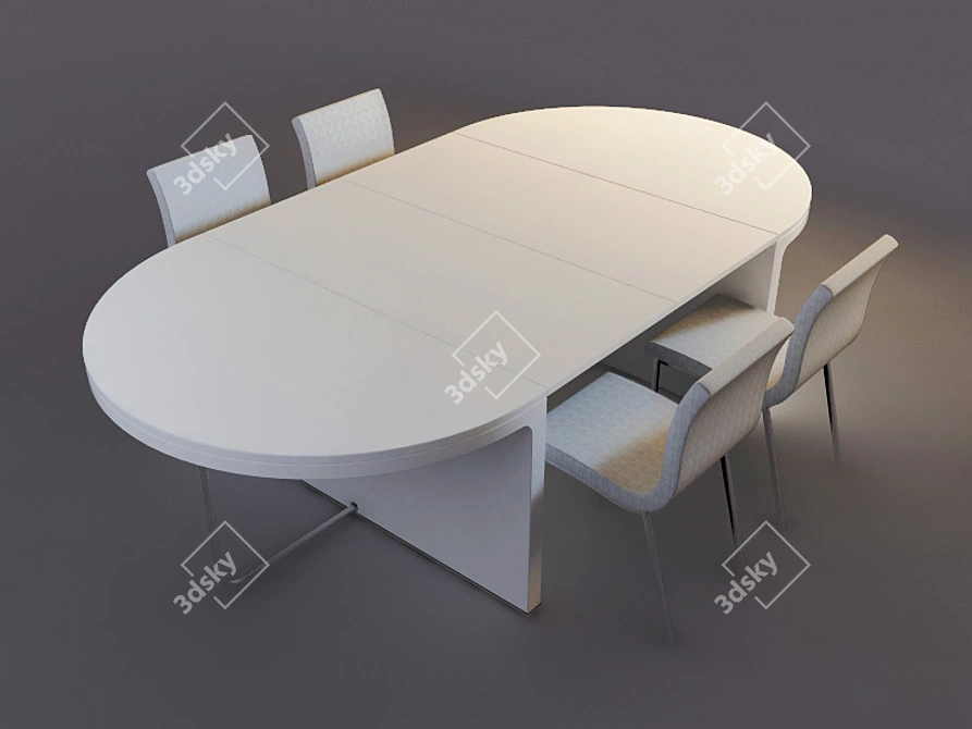 Modern 5-Piece Dining Set 3D model image 1