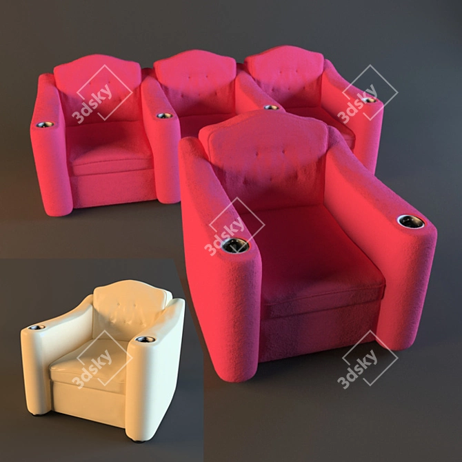 Home Theatre Armchair: Ultimate Comfort & Style! 3D model image 1