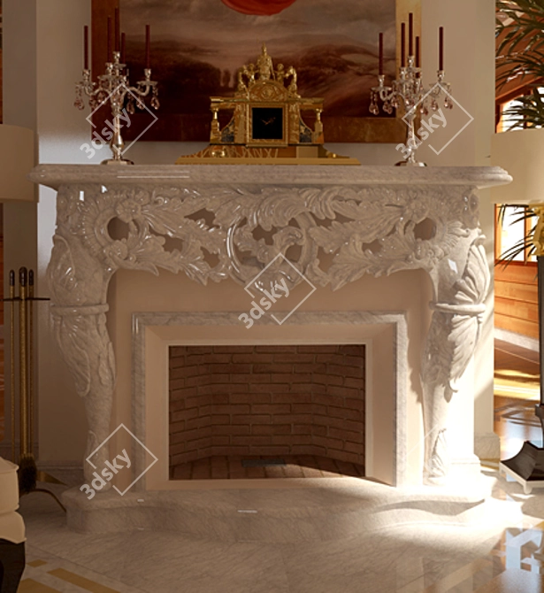 Modern Fireplace 3D model image 1