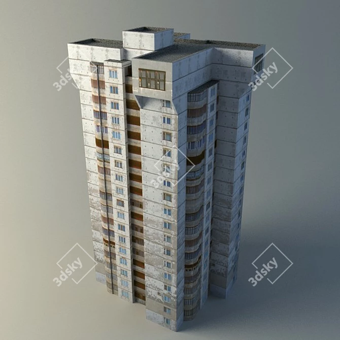 Title: Scale Model Block House 3D model image 1