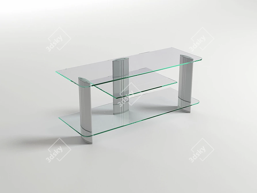 Elegant Glass TV Stand 3D model image 1