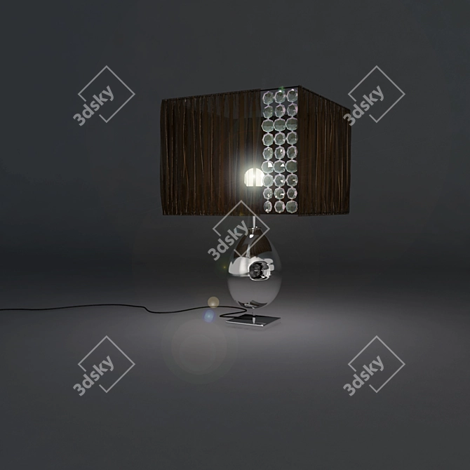 Title: Silk Shade Murano Glass Chrome 3D model image 1