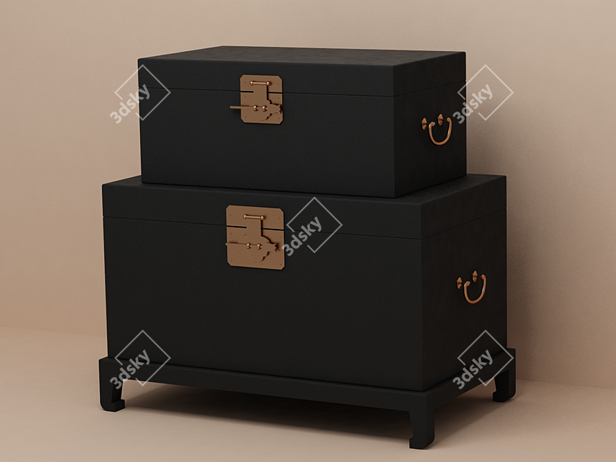 Elegant Dual Chest Set - DI-150 3D model image 1