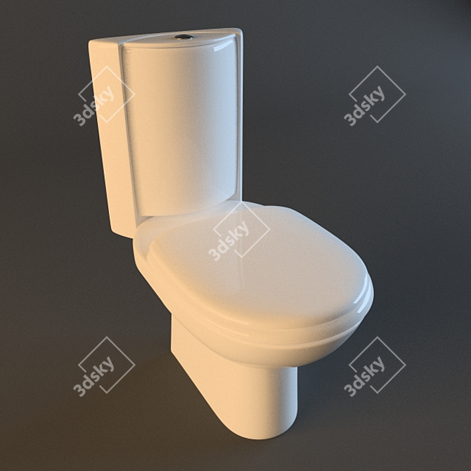 Real Size V Ray Toilet 3D model image 1