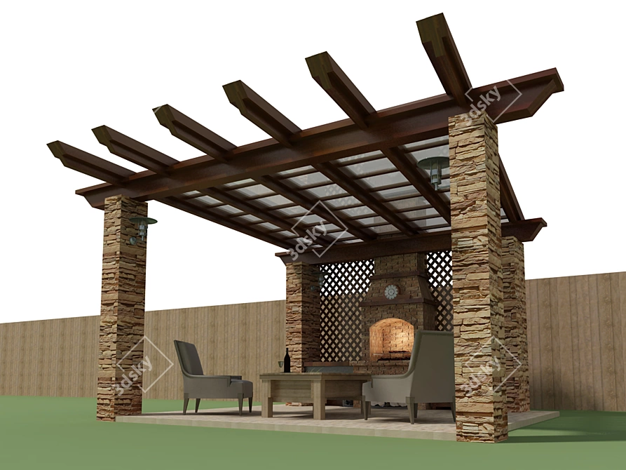 Outdoor BBQ Grill 3D model image 1