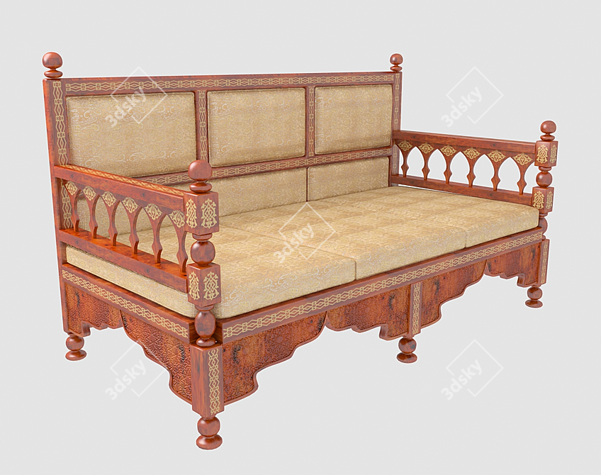 Exotic Comfort: East Sofa 3D model image 1