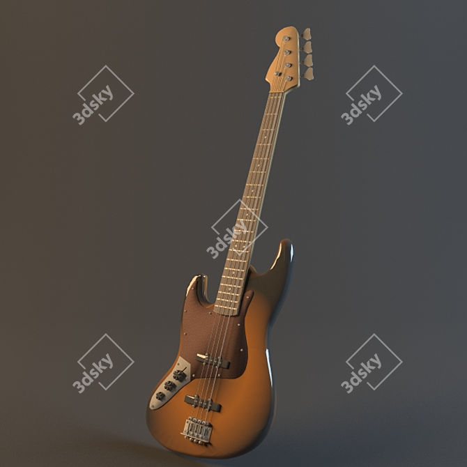 Left-handed Fender Jazz Bass: Fine-crafted with precise detailing 3D model image 1