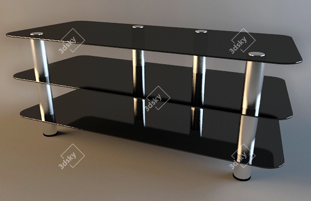 Sleek Black Cleric Coffee Table 3D model image 1