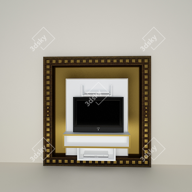 Elegant Floor TV Frame 3D model image 1