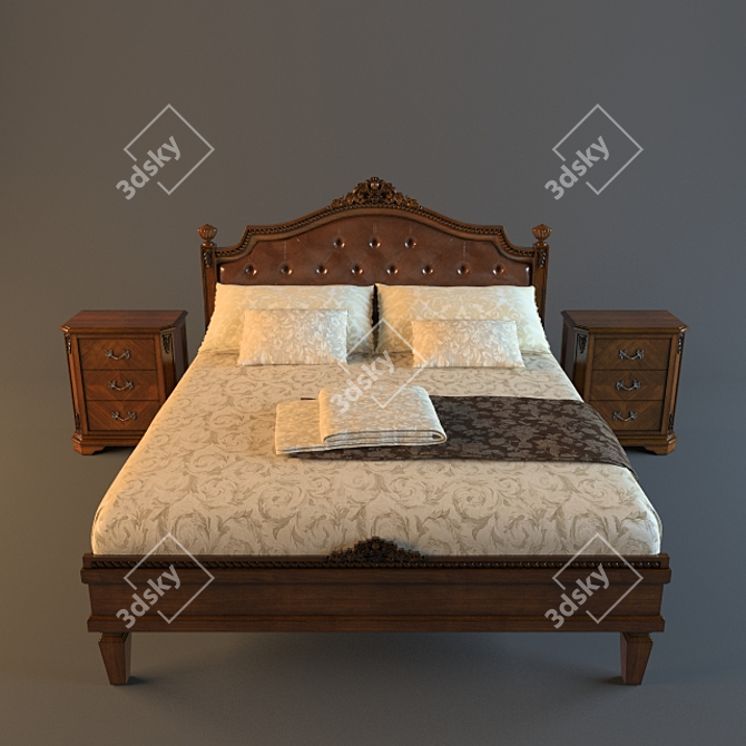 Bamar Bed & Thumbs: Stylish Slumber 3D model image 1