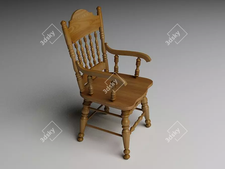 Ethnic Inspired Chair 3D model image 1