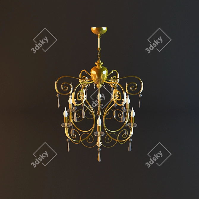 Handcrafted Designer Chandelier 3D model image 1