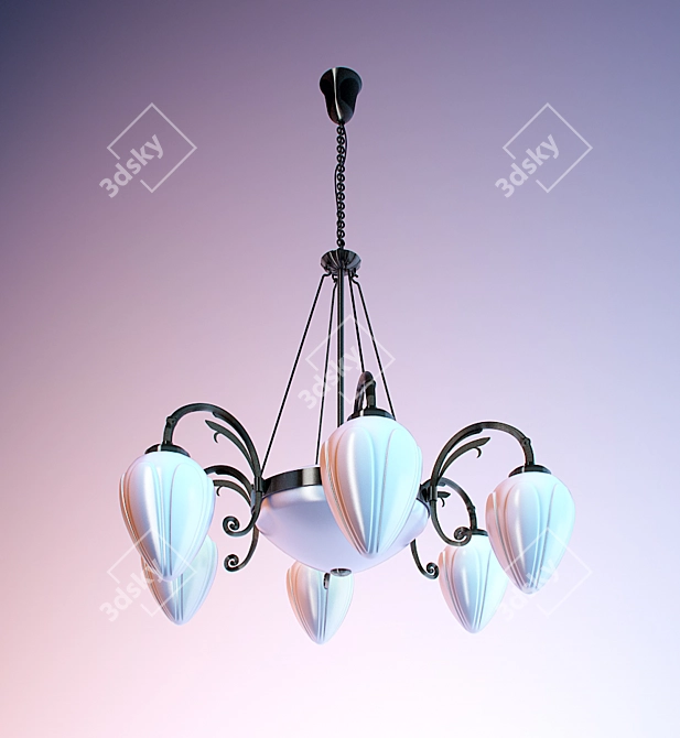 Classic-inspired Chandelier 3D model image 1