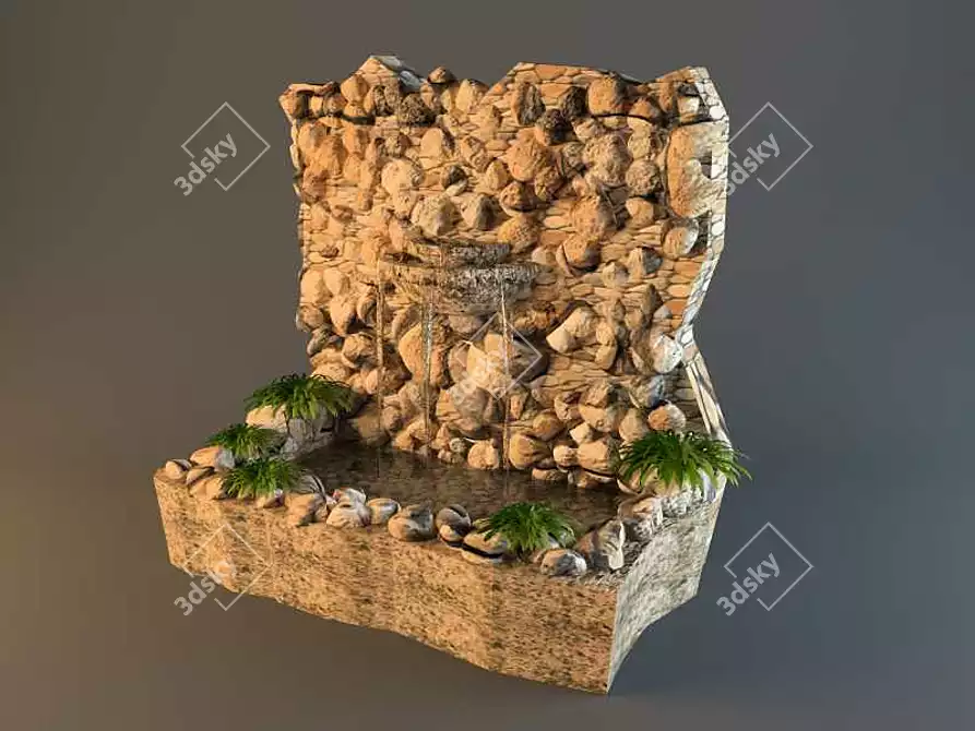 Title: Texture-infused Decorative Waterfall 3D model image 1