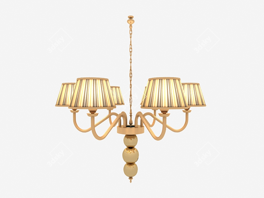 Elegant Art Deco Luminaire 3D model image 1